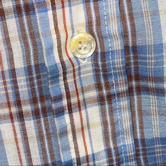 Levi’s Men’s Vintage Button Up Blue White Red Long Sleeves Plaid Lightweight - Picture 4 of 10